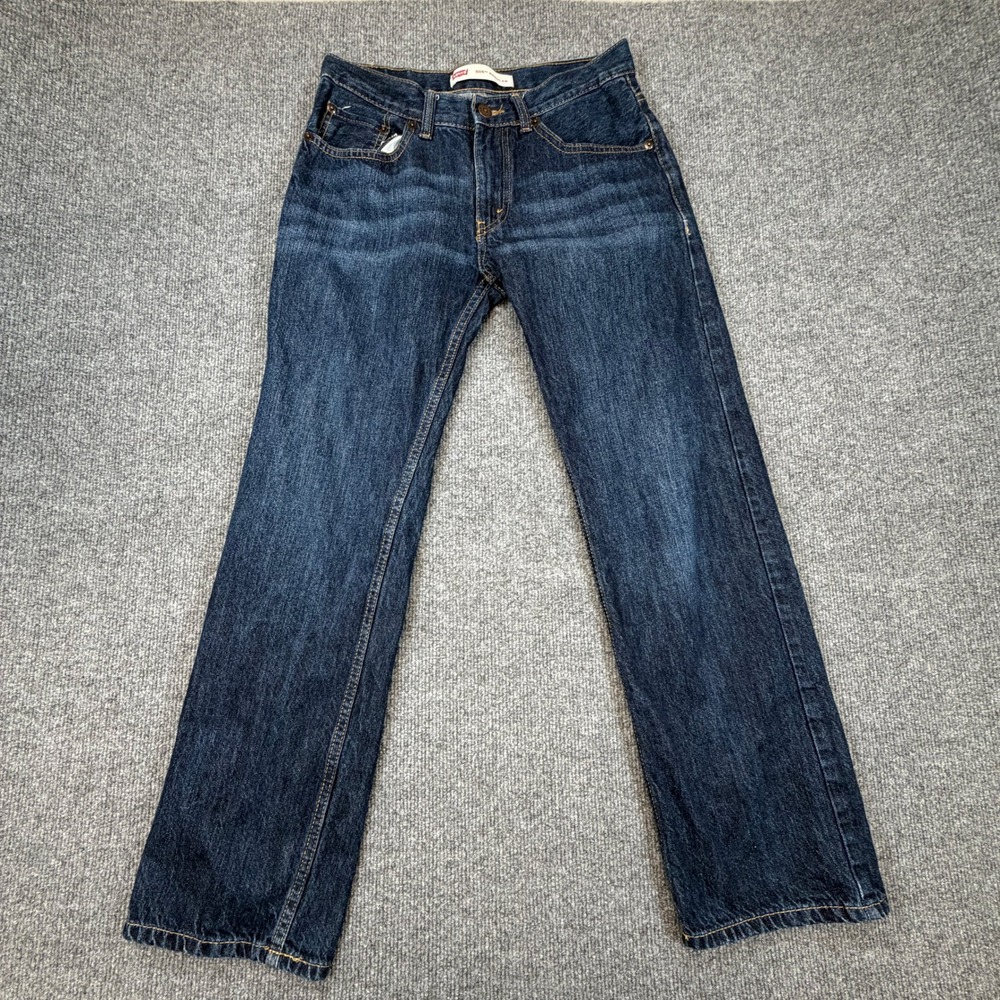 Levi's 505 Regular Jeans Women 16 REG W28 L28 Dark Wash Straight Leg Low Rise